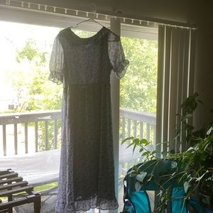 Light blue Large lined floral dress